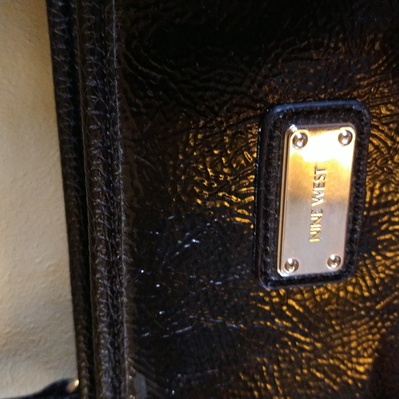 VGUC. Nine West black leather satchel. - Picture 2 of 12